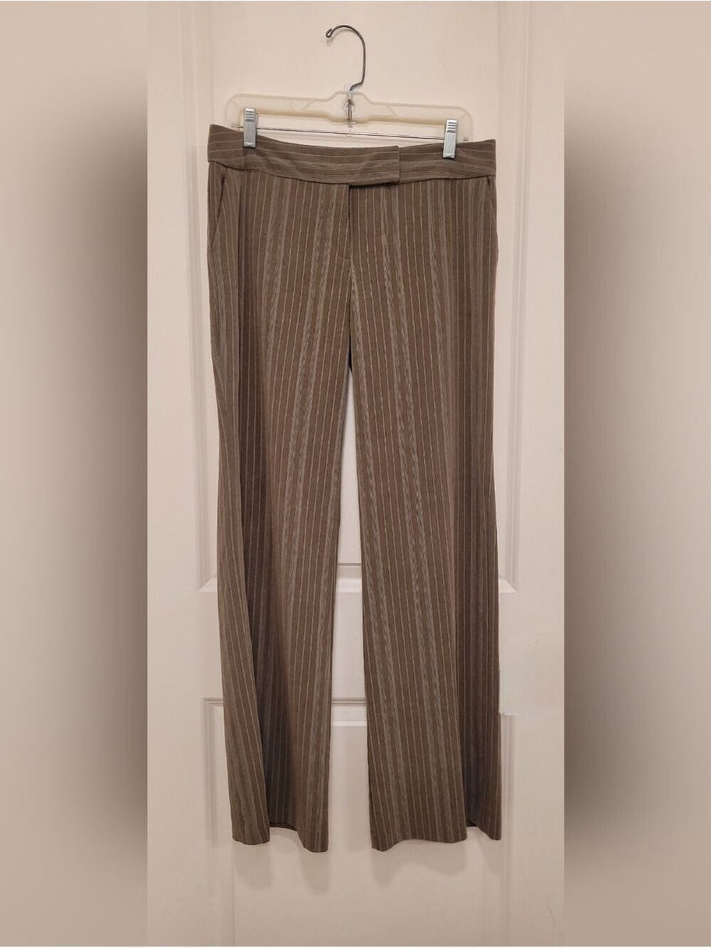 Speechless brown vertical pinstripe wide-leg pants